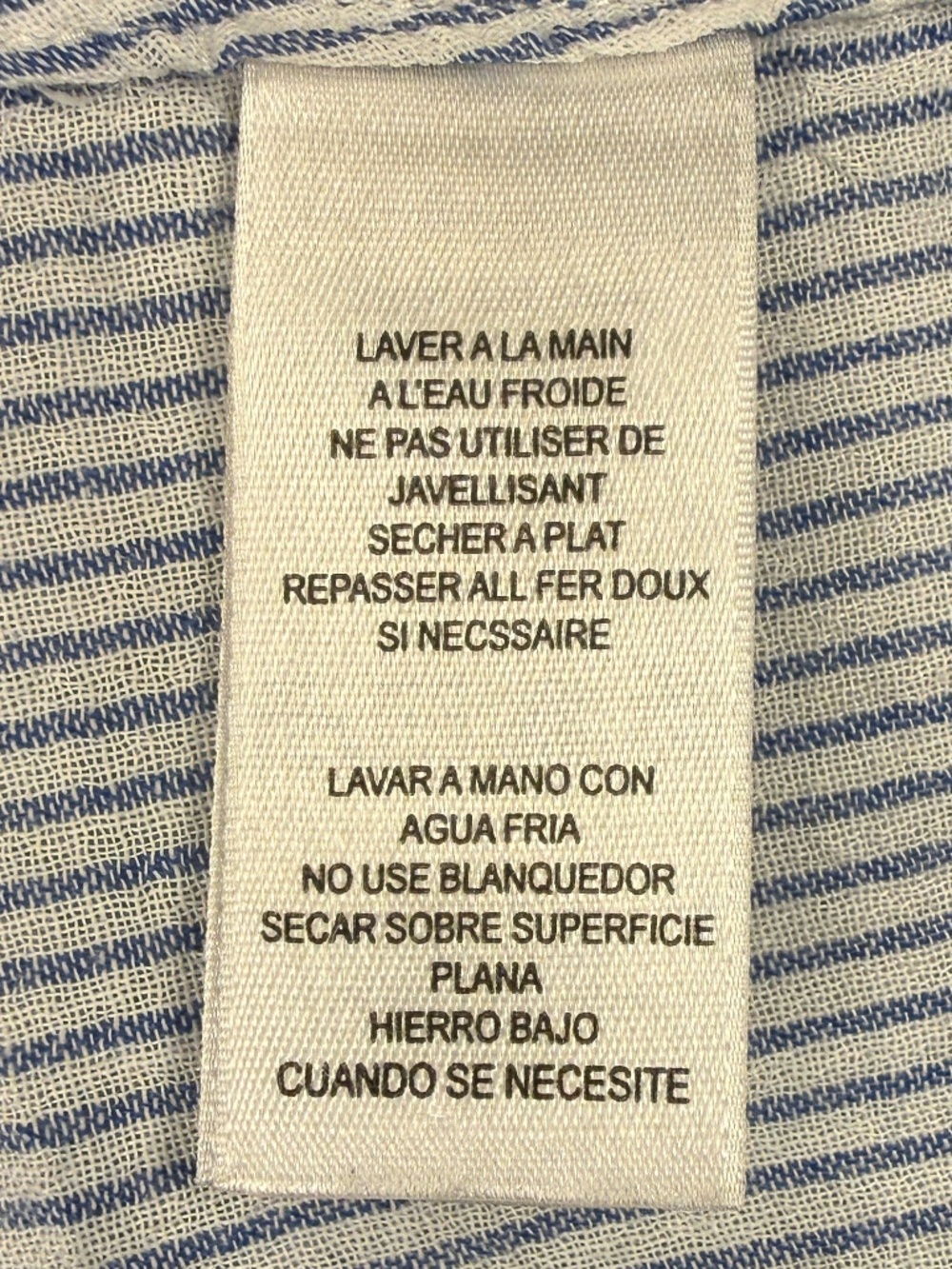 Size S Splendid Blue and White Striped 100% Cotton Button-Down Shirt - Picture 5 of 6